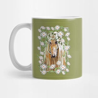 Floral Afghan Hound. Daisies. Mug